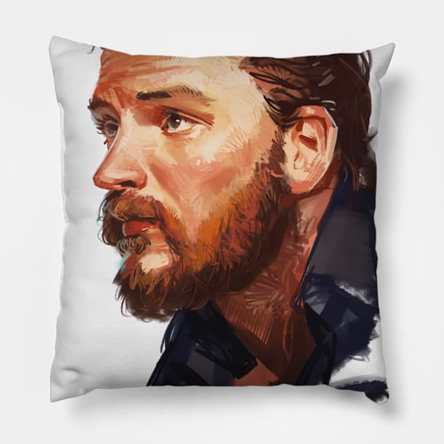 My painted bearded male Pillow by mangbo