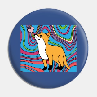 Sweet Retro Vintage Cartoon Fox Pin