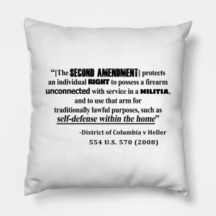 DC v Heller Second Amendment Case Law Pillow