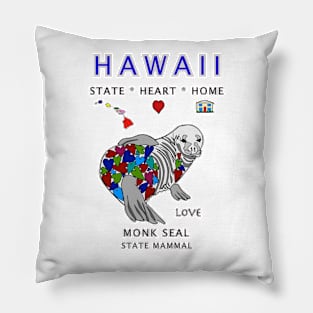 Hawaii, Monk Seal, Love, Valentines Day, State, Heart, Home Pillow
