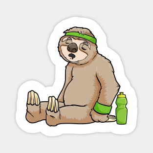 Sloth as Runner with Drinking bottle and Sweatband Magnet