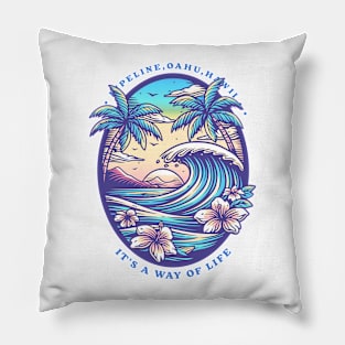 Pipeline Hawaii surf 8202 Pillow