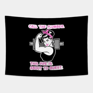 fitness, gym girl, barbell girl, fitness girl Tapestry