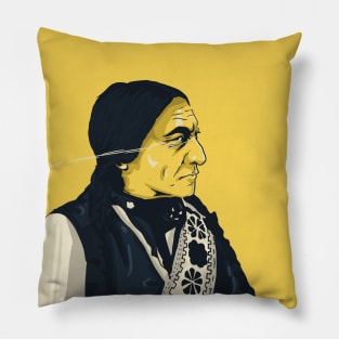 Sitting Bull Vector Art Design 1 Pillow