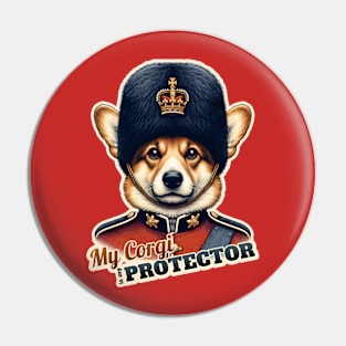 Corgi King Queen guard Pin