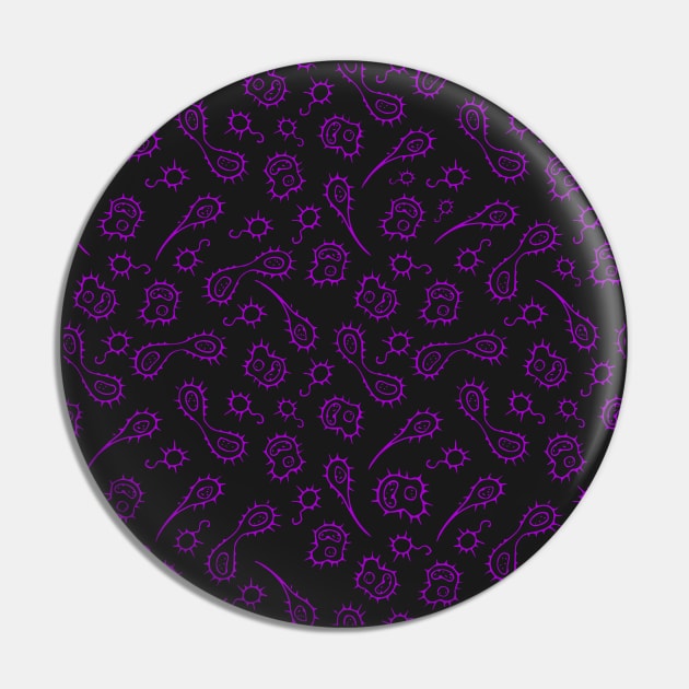 Purple Bacteria Virus Microbes Pattern Pin by MoPaws