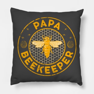 Papa Beekeeper, Bee Whisperer Distressed Retro Style Design Pillow