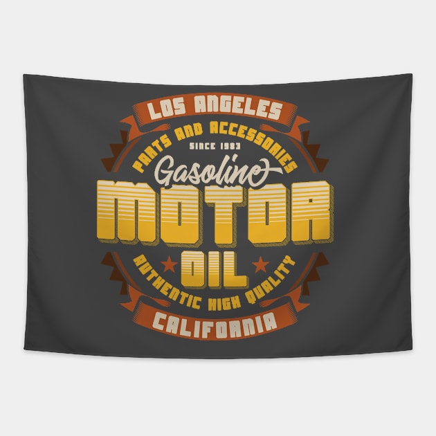 gasoline vintage motor oil custom california los angeles Tapestry by SpaceWiz95