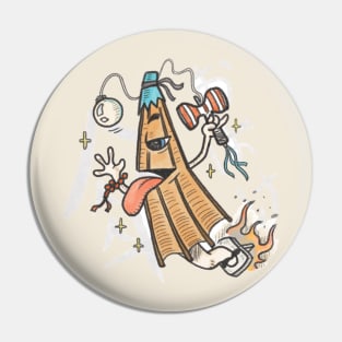 Funny Kasa Obake playing Kenda, Japanese Old school Toys Pin