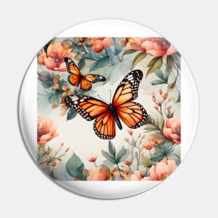 Monarch Butterflies Watercolor 14 Pin