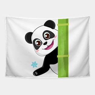 Cute panda and snowflake Tapestry