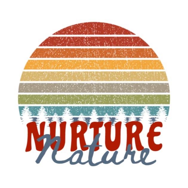 Nurture Nature Climate Change Sticker Vintage Environmentalist Activist Gifts by gillys