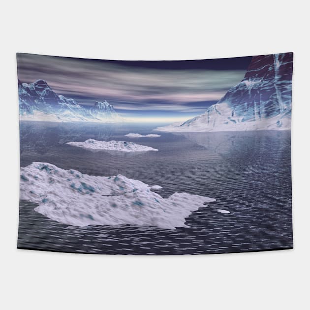 Snowy Peaks Tapestry by perkinsdesigns