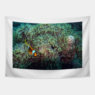 sea anemone with clownfish Tapestry