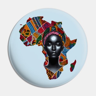 African Map Face Pin