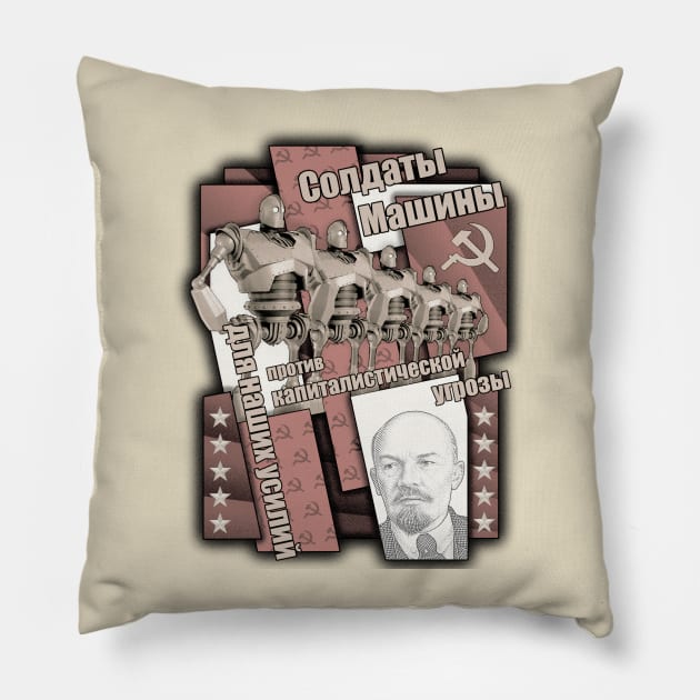 soviet robot - fade Pillow by Jared1084