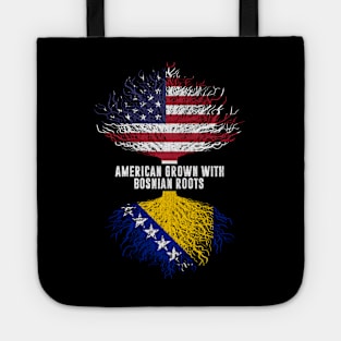 American Grown with Bosnian Roots USA Flag Tote
