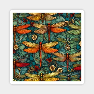 Dragonfly Summer Dragonflies In A Flower Garden Magnet