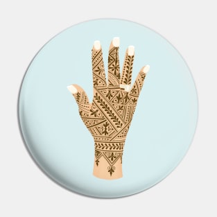 Moroccan Fessi Henna Tattoo - Brown Intricate Henna Pin