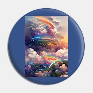 ABSTRACT STYLE RAINBOW ON SUMMER DAY Pin