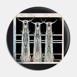 Three Masked Figures of Mystery Pin