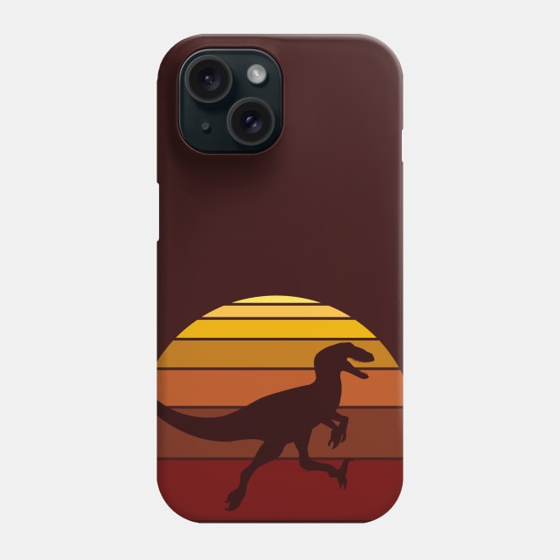 Velociraptor Retro Shirt Design Phone Case by FalconArt