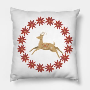 Retro Reindeer Ornament Pillow