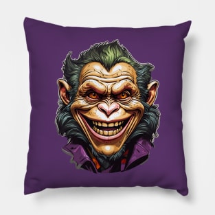 Evil Grin Monkey Pillow