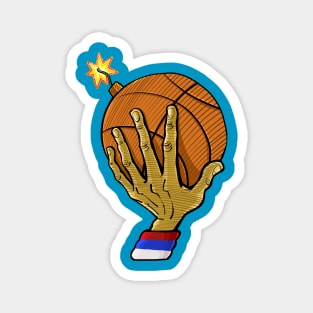 hand holding a basketball Magnet