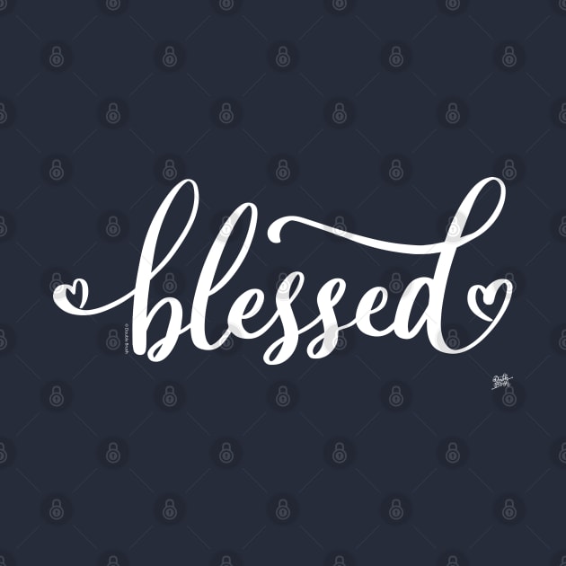 Blessed Word Art Design with Hearts by DoubleBrush