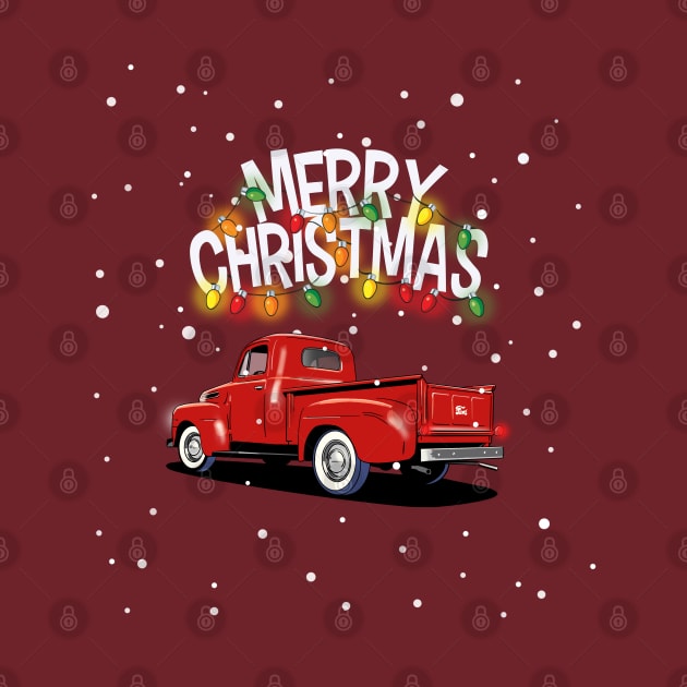 Ford F1 Pick Up truck Christmas Sweater Design by Webazoot