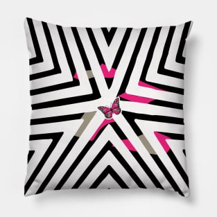 Abstract Black and White Simple Pattern geometry Pillow