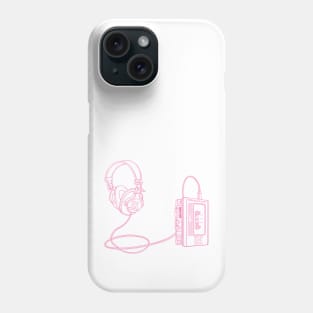 Portable Tape Player (Cyclamen Pink Lines) Analog / Music Phone Case