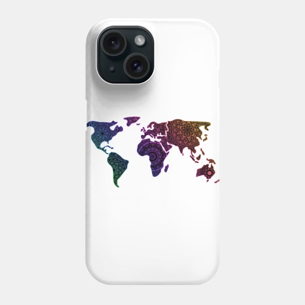 Colorful World Map, culture, tradition, rainbow 🌈 Phone Case by designsbygulmohar