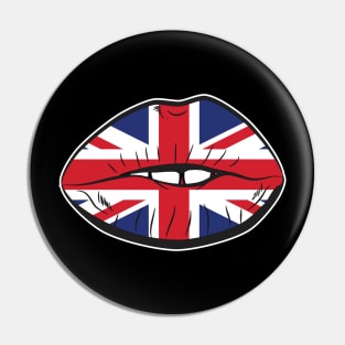 British Flag Fan Lips UK Fan Union Jack Lips Pin