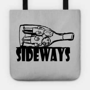 Sideways wine bottle Tote