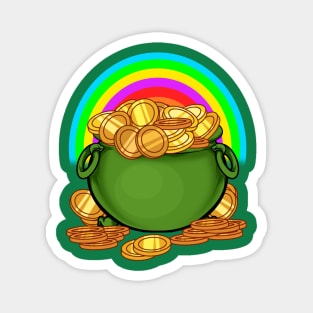 saint patrick day golden and rainbow Magnet