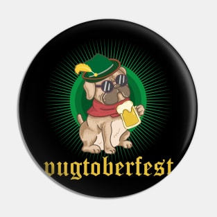 Pugtoberfest Pug Dog Beer Party Oktoberfest Pin