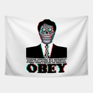 They Live OBEY 3D Pixel Tapestry