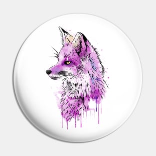 Fox Watercolor Pin