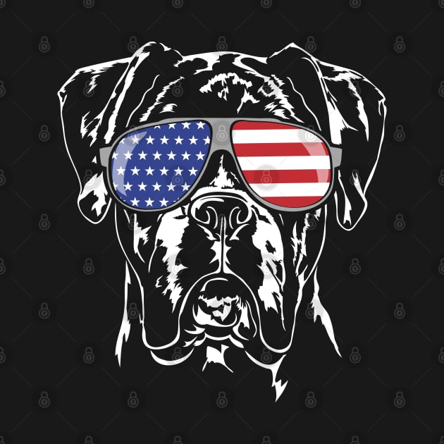 Proud Boxer Dog American Flag sunglasses by wilsigns