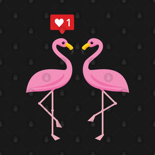 Cute Pink Flamingo Like Heart Pastel by BirdAtWork