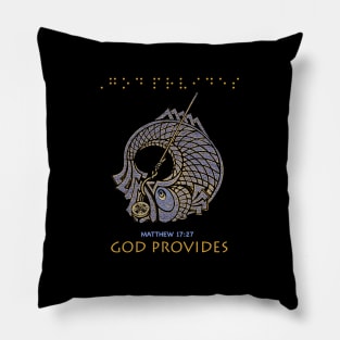 Miraculous Catch 2, God Provides, Brielle Text Title, Matthew 17 Pillow