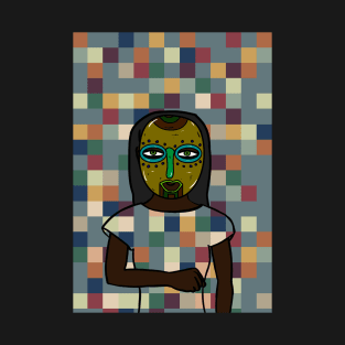 Dan NFT - FemaleMask with AfricanEye Color and GreenSkin on TeePublic T-Shirt