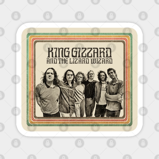 Retro Vintage King Gizzard And The Lizard Wizard Magnet by LEMESGAKPROVE