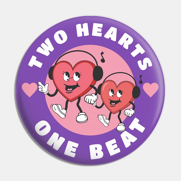 Two hearts, one beat Pin by Epic Shirt Store