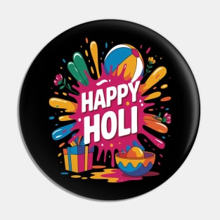 Happy Holi Festival Pin