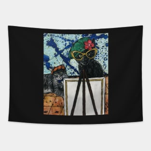 Purr-fect Painting Pair Tapestry