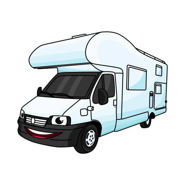 Happy campervan cartoon illustration by Cartoons of fun