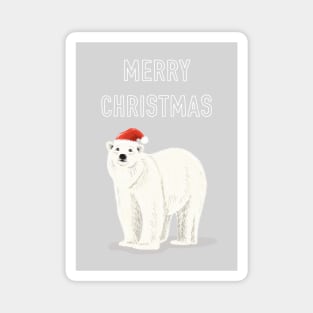 Merry Christmas Polar Bear Magnet